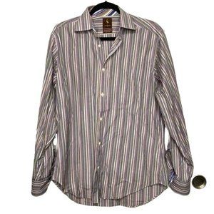 Tailorbyrd Button Down Men's Striped Shirt * Med * Egyptian Cotton * EUC